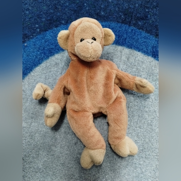 -Ty Beanie Babies Bongo The Monkey Tan Tail - 10" - Picture 6 of 17